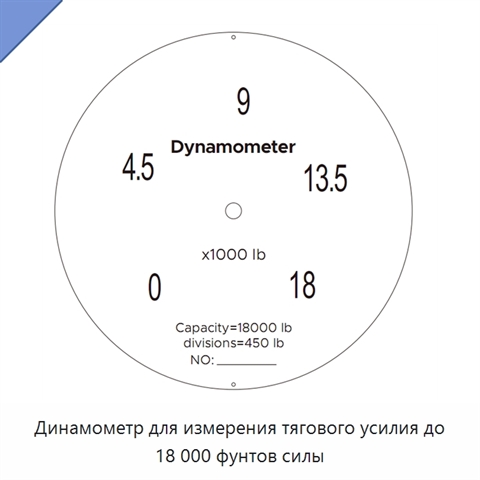 Динамометр для измерения тягового усилия до 18 000 фунтов силы