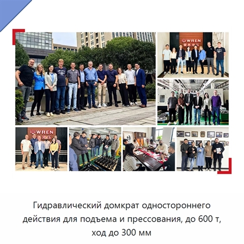 Гидравлический домкрат одностороннего действия для подъема и прессования, до 600 т, ход до 300 мм