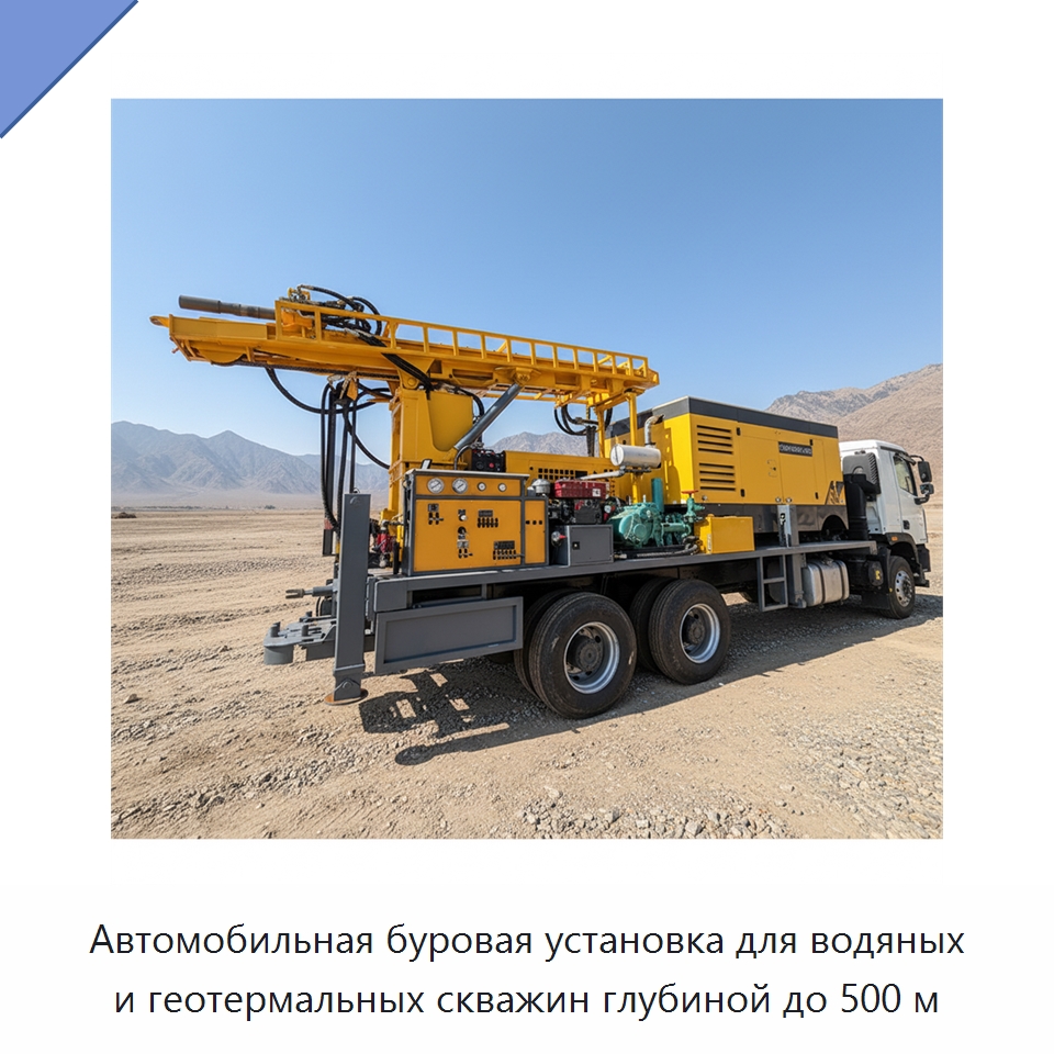 Автомобильная буровая установка для водяных и геотермальных скважин глубиной до 500 м — Горнодобывающее оборудование