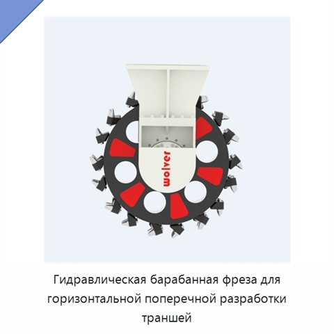 Гидравлическая барабанная фреза для горизонтальной поперечной разработки траншей