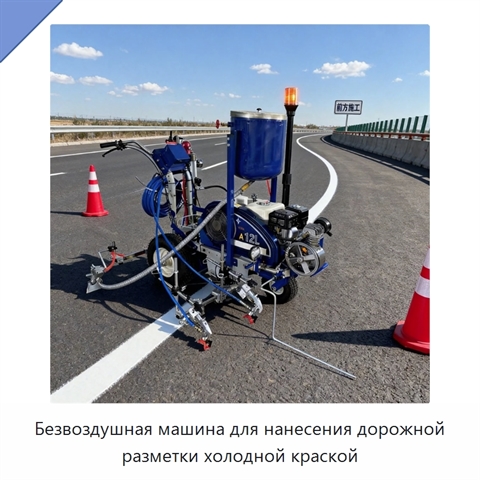 Безвоздушная машина для нанесения дорожной разметки холодной краской