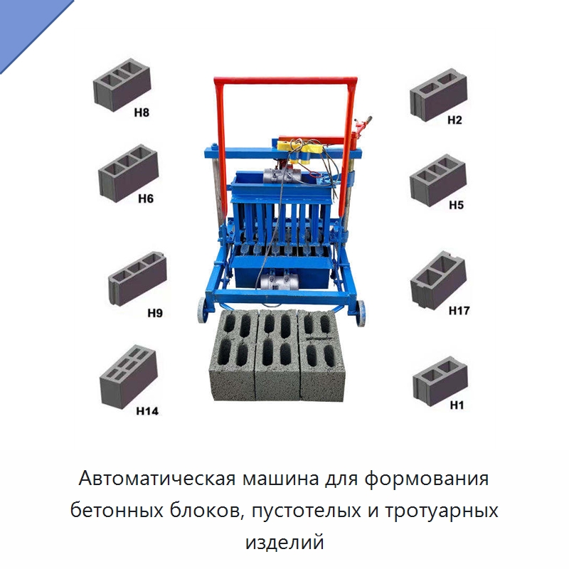 Автоматическая машина для формования бетонных блоков, пустотелых и тротуарных изделий — Оборудование для производства кирпича