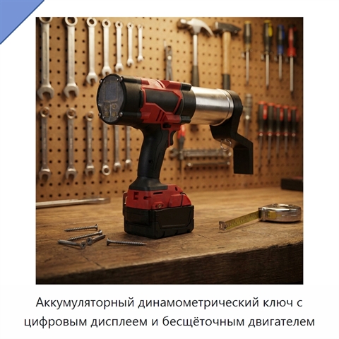 Аккумуляторный динамометрический ключ с цифровым дисплеем и бесщёточным двигателем