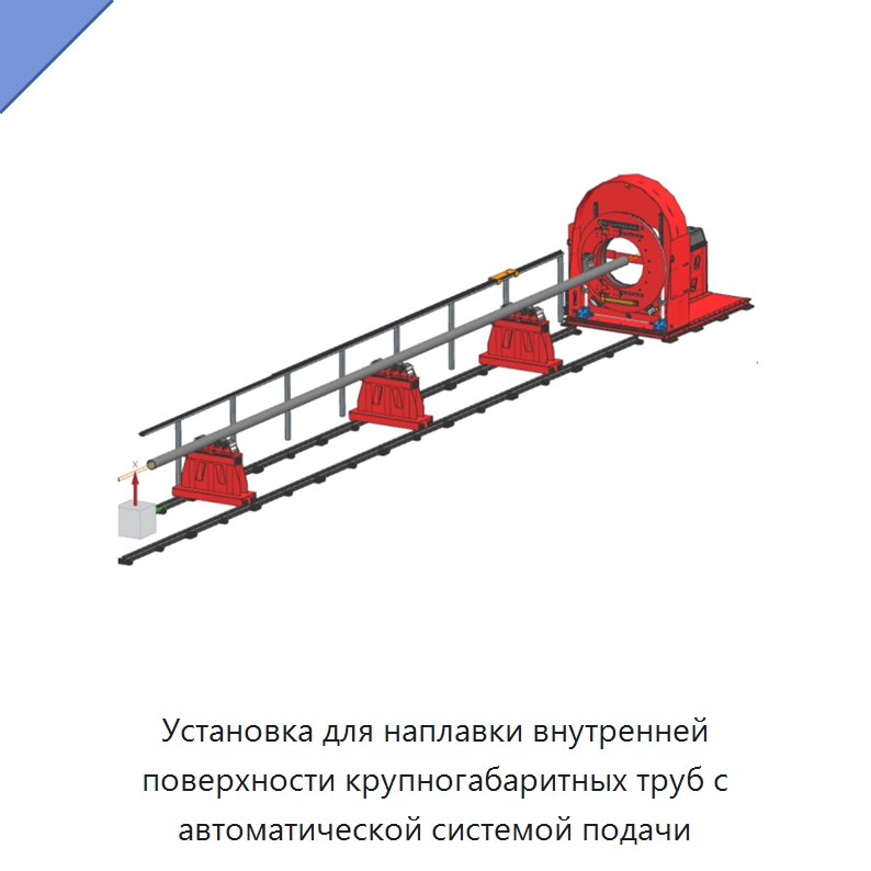 Установка для наплавки внутренней поверхности крупногабаритных труб с автоматической системой подачи — Аппараты для сварки труб
