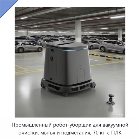 Промышленный робот-уборщик для вакуумной очистки, мытья и подметания, 70 кг, с ПЛК