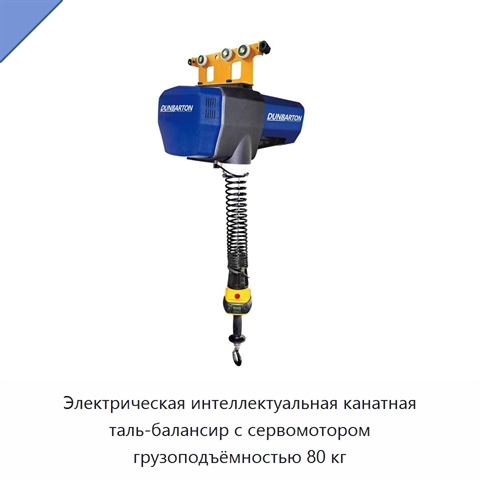 Электрическая интеллектуальная канатная таль-балансир с сервомотором грузоподъёмностью 80 кг