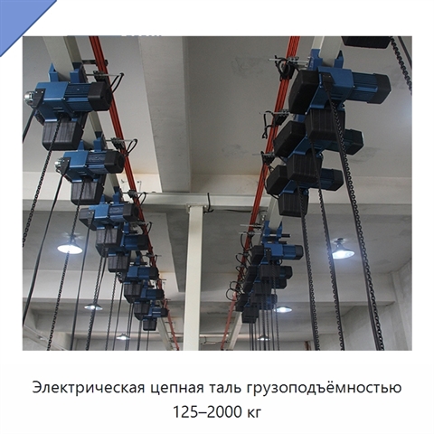 Электрическая цепная таль грузоподъёмностью 125–2000 кг