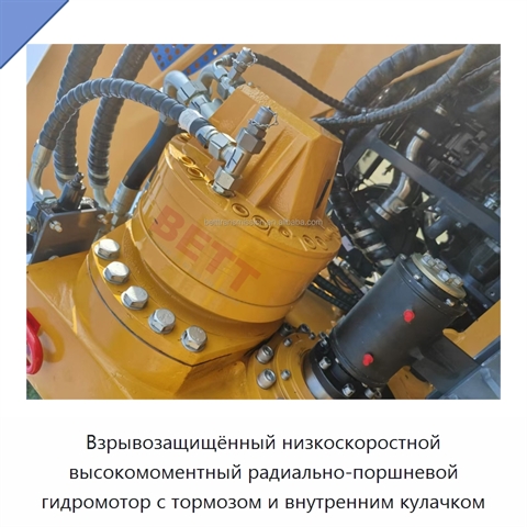 Взрывозащищённый низкоскоростной высокомоментный радиально-поршневой гидромотор с тормозом и внутренним кулачком