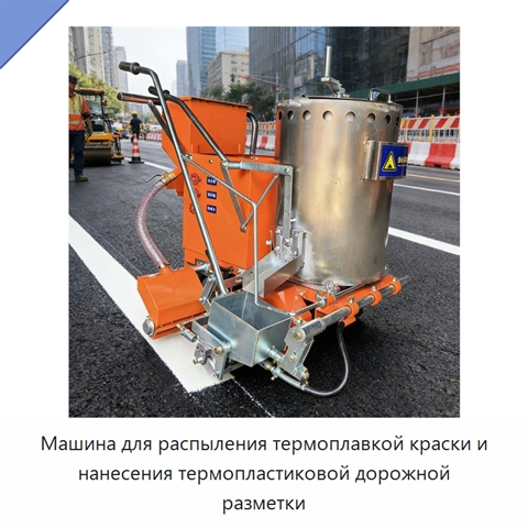 Машина для распыления термоплавкой краски и нанесения термопластиковой дорожной разметки
