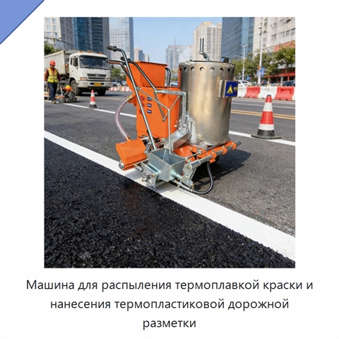 Машина для распыления термоплавкой краски и нанесения термопластиковой дорожной разметки