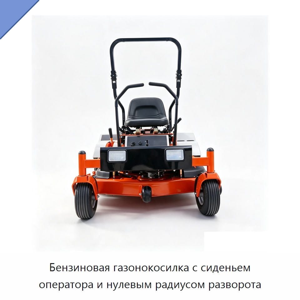 Бензиновая газонокосилка с сиденьем оператора и нулевым радиусом разворота — Газонокосилки