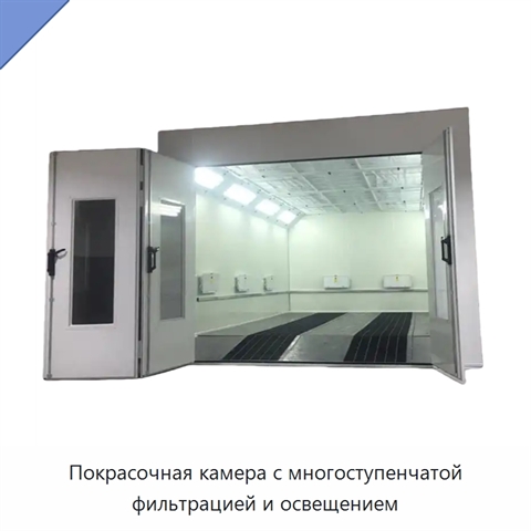 Покрасочная камера с многоступенчатой фильтрацией и освещением