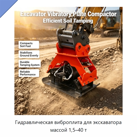 Гидравлическая виброплита для экскаватора массой 1,5–40 т