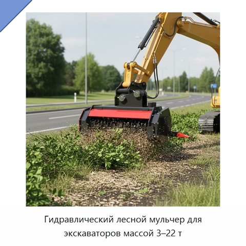 Гидравлический лесной мульчер для экскаваторов массой 3–22 т