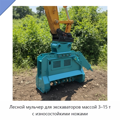 Лесной мульчер для экскаваторов массой 3–15 т с износостойкими ножами