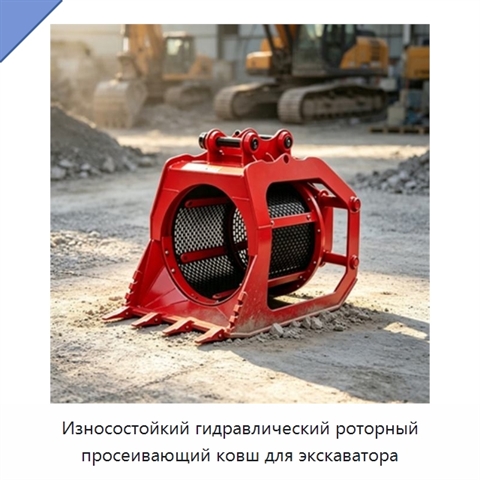 Износостойкий гидравлический роторный просеивающий ковш для экскаватора