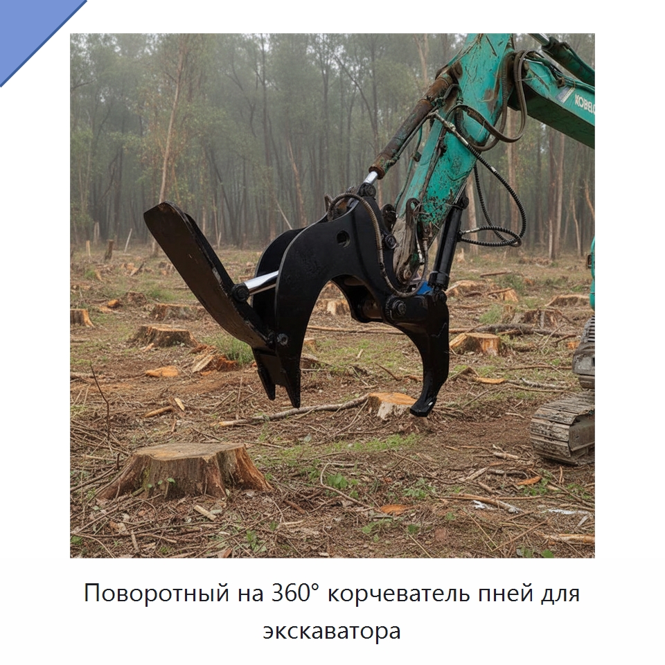 Поворотный на 360° корчеватель пней для экскаватора — Навесное оборудование для строительной техники