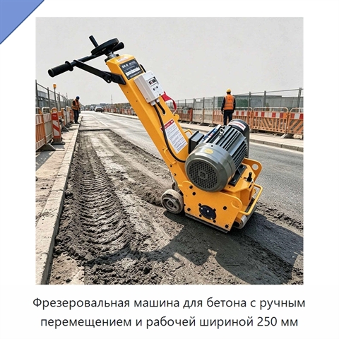 Фрезеровальная машина для бетона с ручным перемещением и рабочей шириной 250 мм