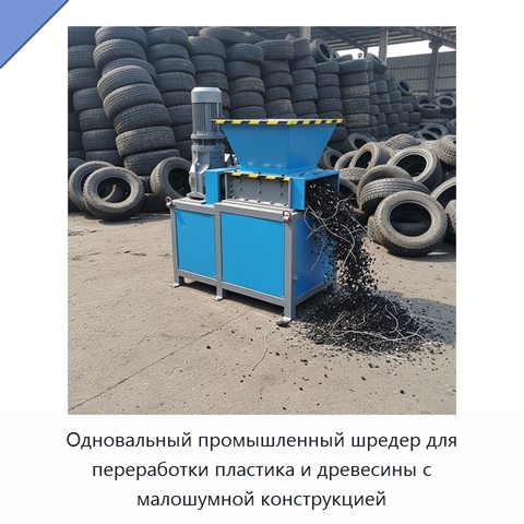 Одновальный промышленный шредер для переработки пластика и древесины с малошумной конструкцией