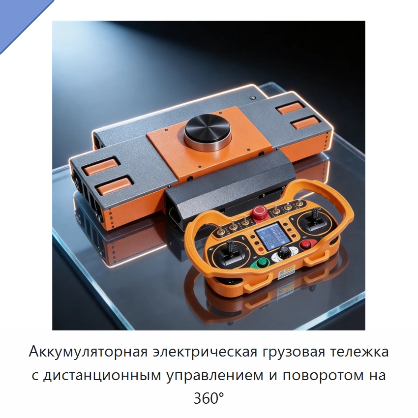 Аккумуляторная электрическая грузовая тележка с дистанционным управлением и поворотом на 360° — Прочее подъемно-транспортное оборудование