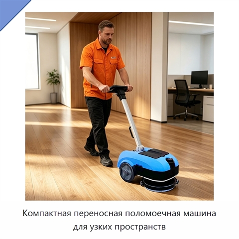 Компактная переносная поломоечная машина для узких пространств