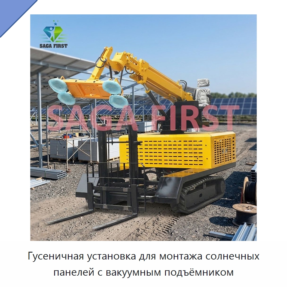 Гусеничная установка для монтажа солнечных панелей с вакуумным подъёмником — Вакуумные грузозахваты