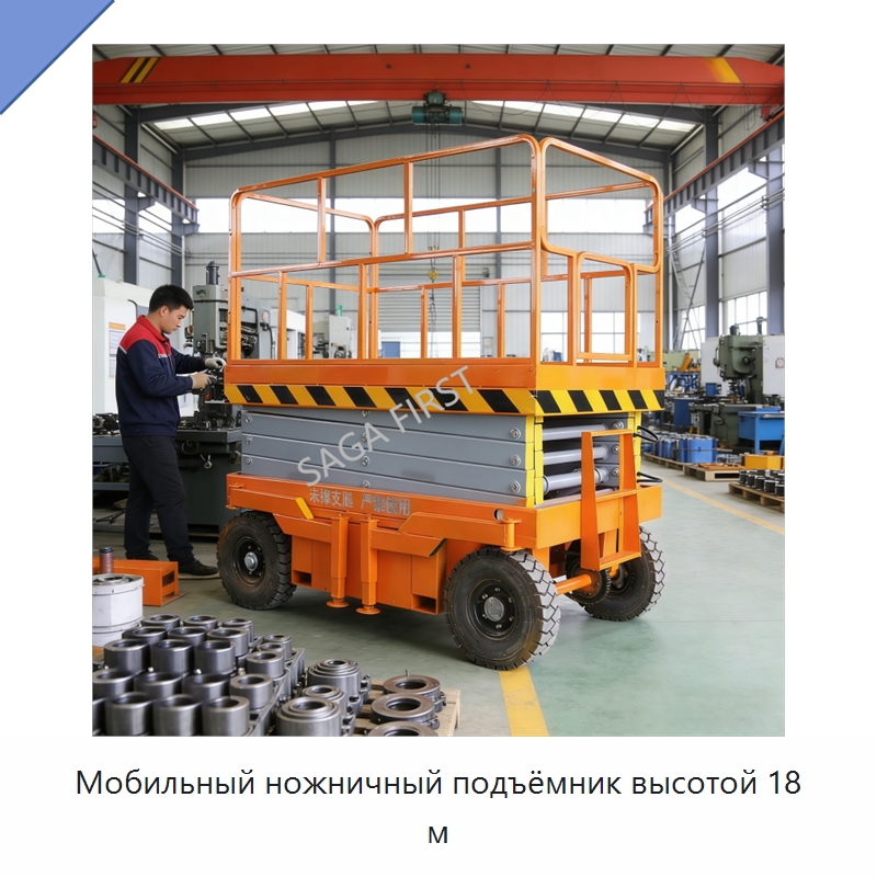 Мобильный ножничный подъёмник высотой 18 м — Подъемные столы
