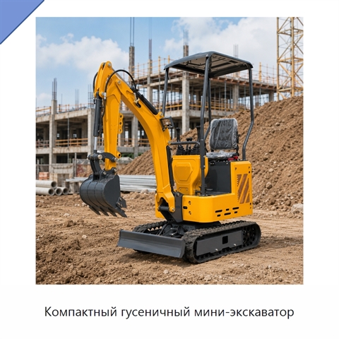 Компактный гусеничный мини-экскаватор