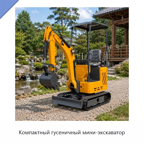 Компактный гусеничный мини-экскаватор