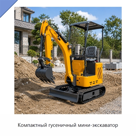 Компактный гусеничный мини-экскаватор