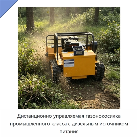 Дистанционно управляемая газонокосилка промышленного класса с дизельным источником питания