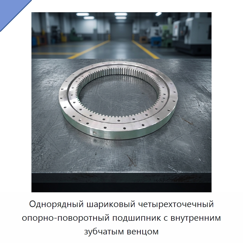 Однорядный шариковый четырехточечный опорно-поворотный подшипник с внутренним зубчатым венцом — Опорно-поворотные подшипники