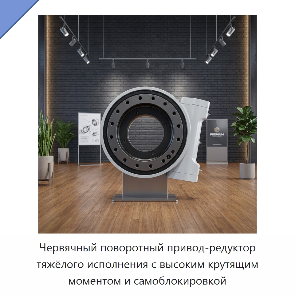 Червячный поворотный привод-редуктор тяжёлого исполнения с высоким крутящим моментом и самоблокировкой — Опорно-поворотные подшипники