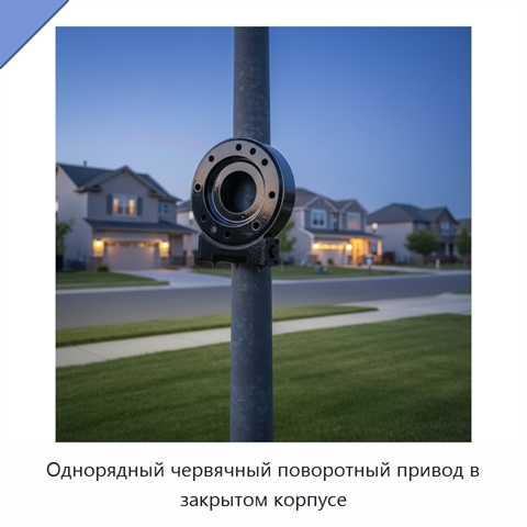Однорядный червячный поворотный привод в закрытом корпусе