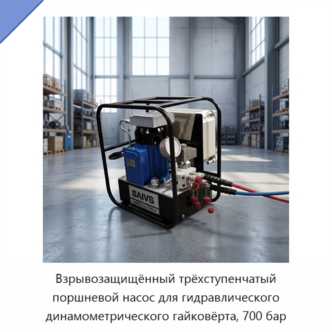Взрывозащищённый трёхступенчатый поршневой насос для гидравлического динамометрического гайковёрта, 700 бар