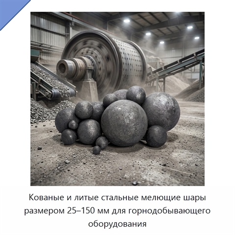 Кованые и литые стальные мелющие шары размером 25–150 мм для горнодобывающего оборудования