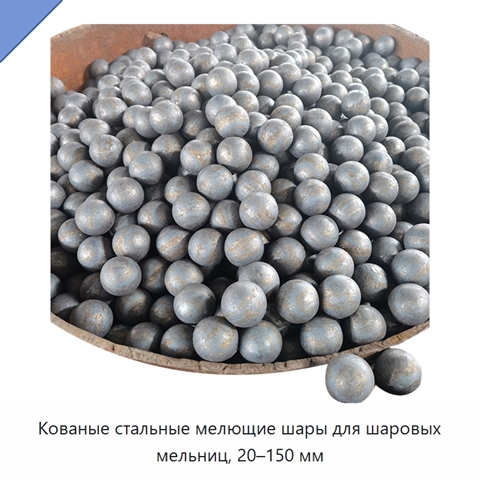 Кованые стальные мелющие шары для шаровых мельниц, 20–150 мм