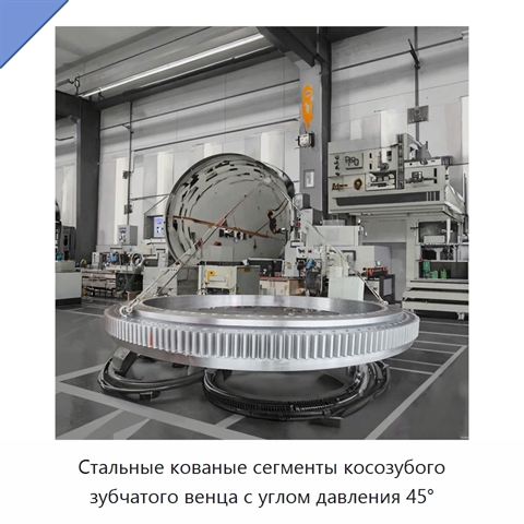 Стальные кованые сегменты косозубого зубчатого венца с углом давления 45°