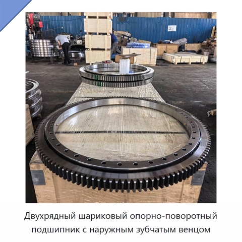 Двухрядный шариковый опорно-поворотный подшипник с наружным зубчатым венцом