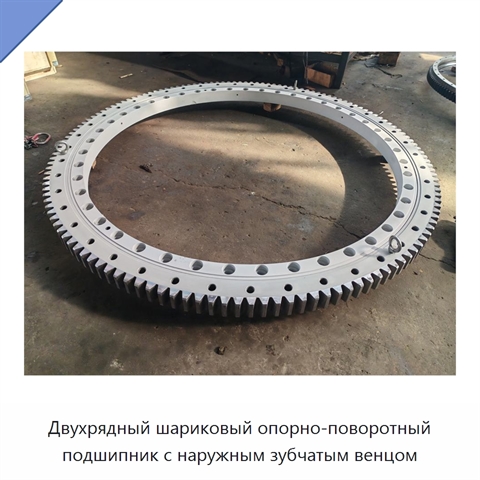 Двухрядный шариковый опорно-поворотный подшипник с наружным зубчатым венцом