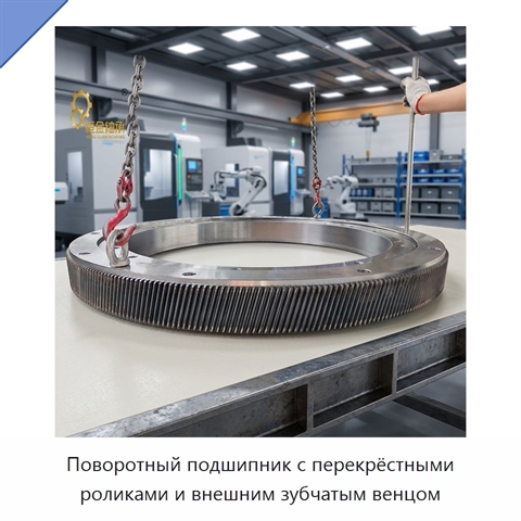 Поворотный подшипник с перекрёстными роликами и внешним зубчатым венцом