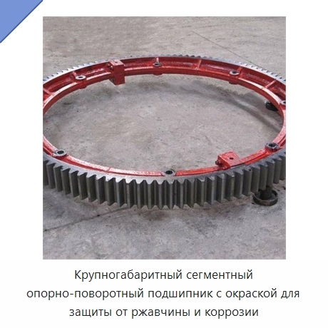 Крупногабаритный сегментный опорно-поворотный подшипник с окраской для защиты от ржавчины и коррозии