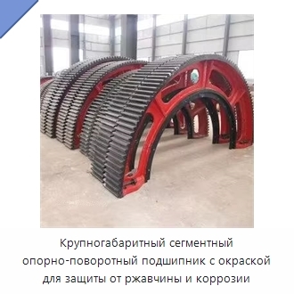 Крупногабаритный сегментный опорно-поворотный подшипник с окраской для защиты от ржавчины и коррозии