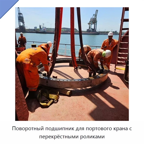 Поворотный подшипник для портового крана с перекрёстными роликами