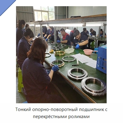 Тонкий опорно-поворотный подшипник с перекрёстными роликами