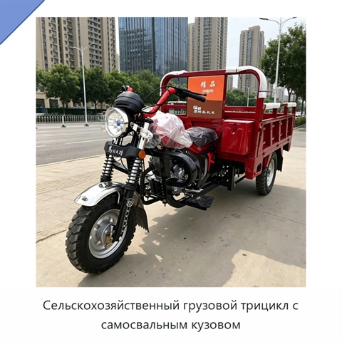 Сельскохозяйственный грузовой трицикл с самосвальным кузовом