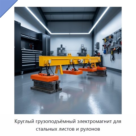Круглый грузоподъёмный электромагнит для стальных листов и рулонов