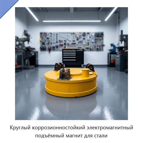 Круглый коррозионностойкий электромагнитный подъёмный магнит для стали