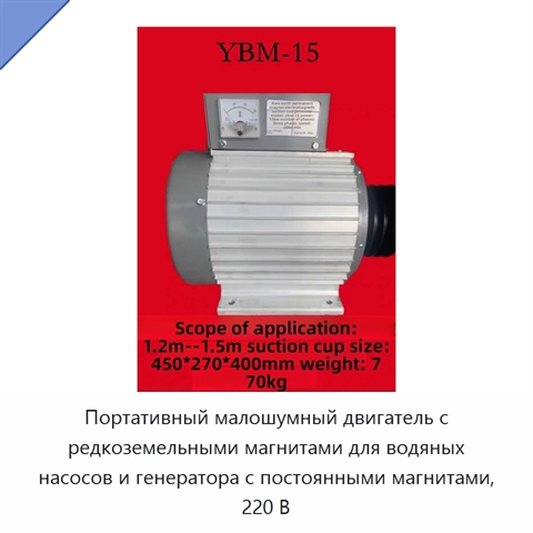 Портативный малошумный двигатель с редкоземельными магнитами для водяных насосов и генератора с постоянными магнитами, 220 В