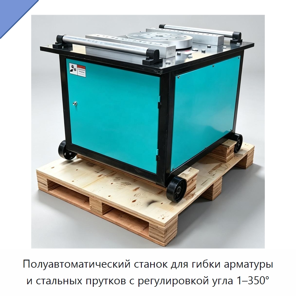 Полуавтоматический станок для гибки арматуры и стальных прутков с регулировкой угла 1–350° — Гибочные станки